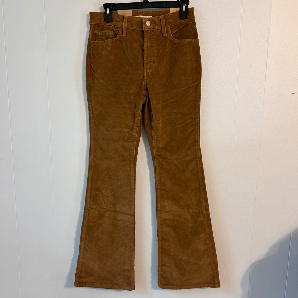 Levis 726 High Rise Flare Corduroy Pants Camel Brown Womens 28 NWT